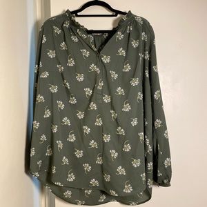 Loft floral tie-neck top